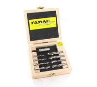 FAMAG Hss-G Brocas para Madera Caja Ø 3 ,4 ,5 ,6 ,7 ,8 ,9 ,10MM + Soporte Puntas