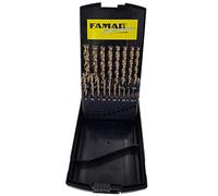 FAMAG HSS-G - Juego de 19 brocas helicoidales para madera