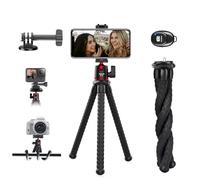 Famall Trípode de cámara flexible para teléfono, soporte oculto para teléfono con soporte de zapata fría, tornillo de 1/4 pulgadas para brazo mágico, soporte de trípode para GoPro para iPhone,