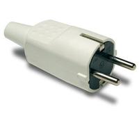 Famatel 1104-B - Clavija toma tierra lateral 16a-250v diámetro 4,8 pvc blanca