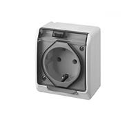 FAMATEL - Base | Enchufe de empotrar | Serie Pool 54 | IP54 | Este producto es a prueba de agua | Alta estanqueidad del producto | Producto libre de halógenos | Protección Infantil | Aluminio