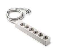 Famatel 2517/3 Regleta de 6 Cable de 3 m, hasta 3680W, 16A, 250V, Protección Infantil, Orientación Tomas a 45o, Evita consumos Fantasma, Blanco