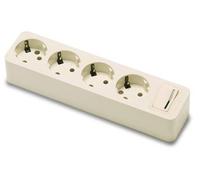 Famatel 2528 - Base 4 tomas schuko con interruptor 10-16a-250v blanco