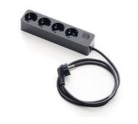 Famatel 2628-N - Base 4 tomas schuko con interruptor y prolongador negro