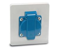 Famatel 3915 - Placa con toma 2 polos toma tierra lateral 10/16a 220v