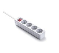 Famatel 9/704 Regleta ecosockets 4 Enchufes con Interruptor de Encendido | 1,5 Metros | hasta 250W | Protección Infantil | Orientación Tomas a 45o | Evita consumos Fantasma | Blanco