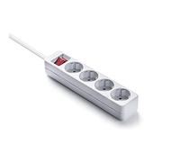 Famatel 9/704 Regleta ecosockets 4 Enchufes con Interruptor de Encendido | 1,5 Metros | hasta 250W | Protección Infantil | Orientación Tomas a 45o | Evita consumos Fantasma | Blanco