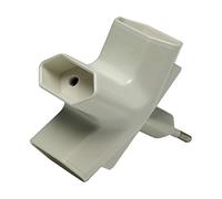 FAMATEL - Adaptador Enchufe Triple | TT | Lateral | Espiga 4 mm | 10A | 250V | Blanco Marfil