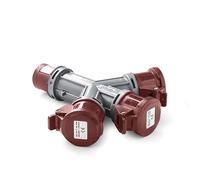 FAMATEL - Adaptador Industrial 3 tomas IP44 | 3P+N+T | 32A | 380-415V