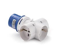 FAMATEL - Adaptador industrial-doméstico | Clavija 2P+T-16A-220V | 3 tomas 2P+TTL-16A-250V