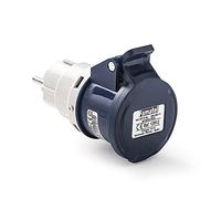 FAMATEL - Adaptador industrial-doméstico || Clavija 2P+TTL | 16A | 250V || Toma 2P+T | 16A | 220V || Azul