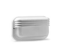 FAMATEL - Aplique Ecoled | IP44 | E-27 | 18W | Difusor termoplástico | Horizontal | Bombillas E27 | Producto certificado con CE | Blanco