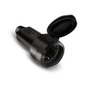 FAMATEL - Base móvil con tapa I IP44 I Goma caucho vulcanizada I TT lateral I 16A I 250V I Negro