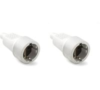 FAMATEL - Base móvil | Toma de corriente con TT lateral | PVC goma TT | 16A | 250V | Blanco (Paquete de 2)