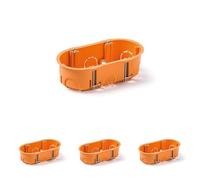 Famatel - Caja empotrar para mecanismos | Doble | 67x39 mm | Naranja (Paquete de 4)