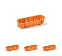 Famatel - Caja empotrar para mecanismos | Triple | 67x45 mm | Naranja (Paquete de 4)