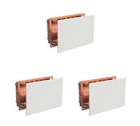 FAMATEL - Caja empotrar | Tapa con tornillos | Sin conos | 205x130x45 | Naranja (Paquete de 3)