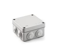 FAMATEL - Caja estanca IP55 | Libre de halógenos | Alta resistencia al impacto | Tornillos cierre 1/4 vuelta | Fácil montaje | Cono métrico | 100x100x55 | Gris