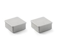 Famatel - Caja estanca IP55 | Tapa a presión | Sin conos | 100x100x45 | Gris (Paquete de 2)