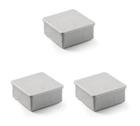 Famatel - Caja estanca IP55 | Tapa a presión | Sin conos | 100x100x45 | Gris (Paquete de 3)
