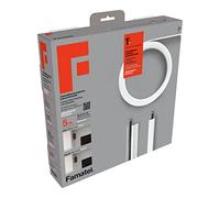 Famatel - Canaleta Cables Esquinera Adhesiva, 5 Metros, 10 x 16 mm, Novedad - Formato Enrollable, Rectangular, Fácil Montaje con Autoadhesivo, Canaleta para cableado, Blanco