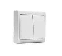 FAMATEL - Doble conmutador | Superficie | 72 x 72 mm | 10A | 250V | Serie Living 8000