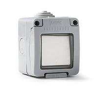 FAMATEL - Interruptor + Conmutador | Enchufe de empotrar | Serie Garden | IP55 | Protección Infantil | A prueba de agua | Fácil de instalar | Gris