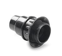 FAMATEL - Portalámparas de baquelita | Roscado con tope y arandela | E-14 | Negro