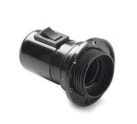 FAMATEL - Portalámparas roscado con interruptor y arandela | Baquelita | E-27 | Negro