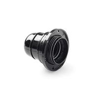 FAMATEL - Portalámparas roscado con tope y arandela | Bombillas E-27 | Baquelita | 4A | 250V | Negro