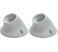 FAMATEL - Portalámparas Zócalo Curvo | E27 | Gris, Blanco (Paquete de 2)