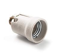 FAMATEL - Portalámparas de cerámica | Bombillas E-27 | M10x100 | Dorado