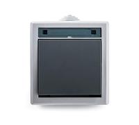 FAMATEL - Pulsador | Enchufe de empotrar | Serie Aquant 55 | IP55 | Este producto es a prueba de agua | Este producto es fácil de instalar | Aluminio | Gris