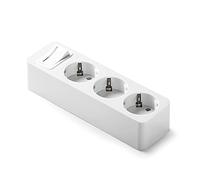 FAMATEL - Regleta 3 tomas | Interruptor | Sin cable | Hasta 3680W | Protección Infantil | Orientación tomas a 45o | Evita consumos fantasma | TT | Lateral | 16A | 250V | Blanco