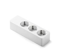 FAMATEL - Regleta 3 tomas | Sin interruptor | Sin cable | Hasta 3680W | Protección Infantil | Orientación tomas a 45o | Evita consumos fantasma | TT | Lateral | 16A | 250V | Blanco