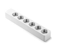 FAMATEL - Regleta 6 Tomas con TT | Lateral | Protección Infantil | Orientación Tomas a 45o | Evita consumos Fantasma | 16A | 250V | Color Marfil