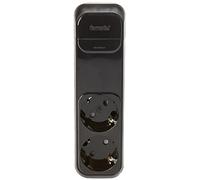 FAMATEL - Regleta de 2 tomas | Sin Cable | Hasta 3680W | 16A | 250V | Protección Infantil | Orientación tomas a 45o | Evita consumos fantasma | Negro