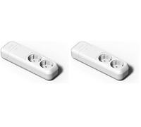 FAMATEL - Regleta de 2 Tomas | Sin Cable | hasta 3680W | 16A | 250V | Protección Infantil | Orientación Tomas a 45o | Evita consumos Fantasma | Blanco (Paquete de 2)