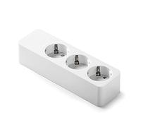 FAMATEL - Regleta de 3 tomas | Sin Cable | Hasta 3680W | Protección Infantil | Orientación tomas a 45o | Evita consumos fantasma | Blanco