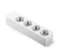 FAMATEL - Regleta de 4 tomas | Sin Cable | Hasta 3680W | 16A | 250V | Protección Infantil | Orientación tomas a 45o | Evita consumos fantasma | Blanco