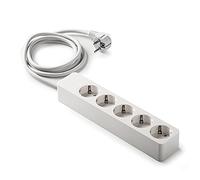 FAMATEL - Regleta de 5 tomas | Cable de 1,5 m | Hasta 3680W | 16A | 250V | Protección Infantil | Orientación tomas a 45o | Evita consumos fantasma | Blanco