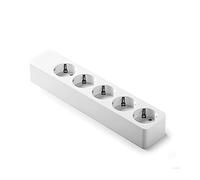 FAMATEL - Regleta de 5 tomas | Sin Cable | Hasta 3680W | 16A | 250V | Protección Infantil | Orientación tomas a 45o | Evita consumos fantasma | Blanco
