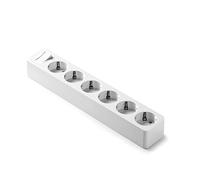 FAMATEL - Regleta de 6 tomas I Enchufe con interruptor I Sin Cable I Hasta 3680W I 16A I 250V I Protección Infantil I BlancoOrientación a 45o I Evita consumos fantasma I