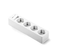FAMATEL - Regletas 4 tomas | Enchufes con Interruptor de encendido | Sin Cable | Hasta 3680W | Protección Infantil | Orientación tomas a 45o | Evita consumos fantasma | Blanco