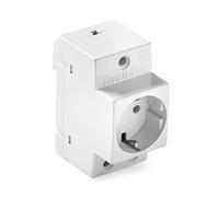 FAMATEL - Toma con TTL para carril DIN | 45 x 85 x 70 mm | 16A | 250V | Blanco Marfil