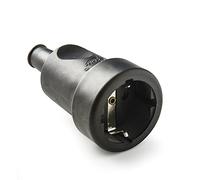 FAMATEL - Toma de corriente de goma | Base móvil | Goma termoplástica | IP44 | TT lateral | 16A | 250V | Negro