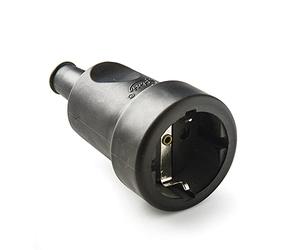 FAMATEL - Toma de corriente de goma | Base móvil | Goma termoplástica | IP44 | TT lateral | 16A | 250V | Negro