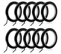 FAMCUCHE 10 Rollos Cinta de Pizarra Blanca, 3mm X 66m Pizarra Blanca Cinta, Cuadrícula Cinta Negro, Cinta Gráfica Autoadhesiva, Gráfica Cintas de Cinta para Pizarra Blanca, Pizarra Negra, Cuaderno