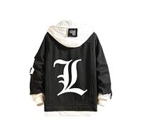 famesale Chaqueta con Capucha Unisex Death Note Cosplay L·Lawliet Yagami Light Chaqueta Vaquera Anime Sudadera Informal Disfraz