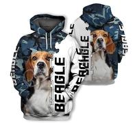 famesale Hombres Sudadera con Capucha Lindo Perro Pug Pata Impreso 3D Mujeres Sudadera con Capucha Manga Larga Pullover